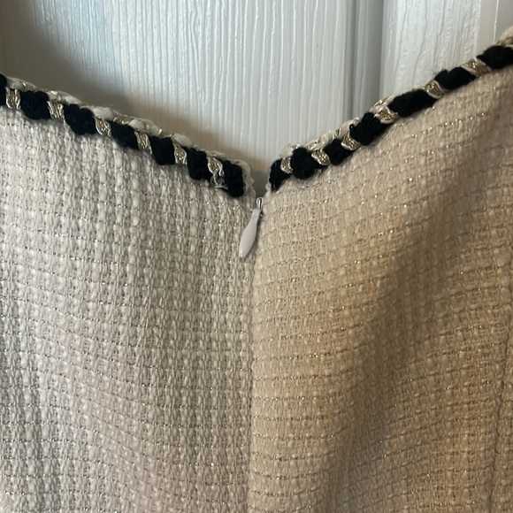 NWT CIDER TWEED U-NECKLINE SOLID MINI DRESS White Sleeveless Square Neck size XS - Picture 7 of 12